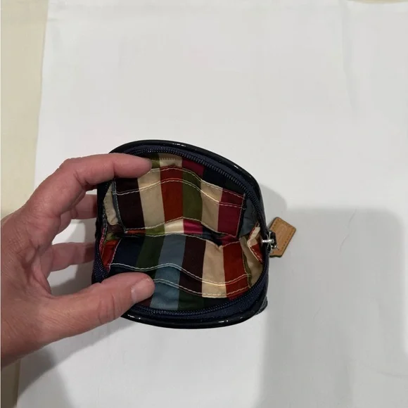 Coach Blue Denim Coin Pouch with Silver Details - Picture 3 of 5